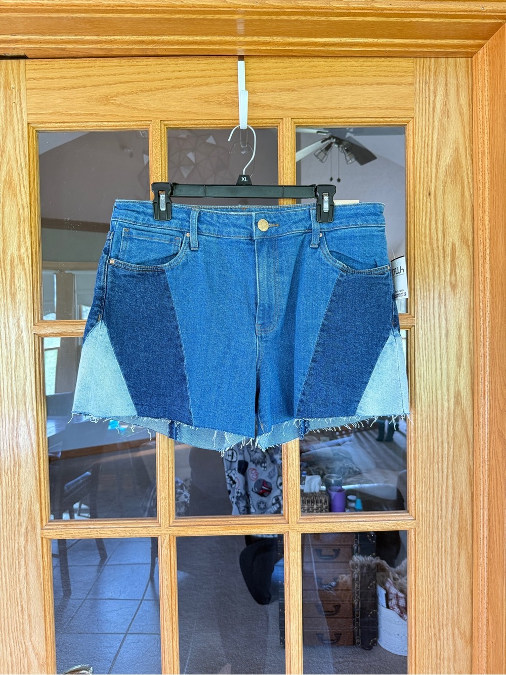 Kut Patchwork Denim Shorts - Blue Multi